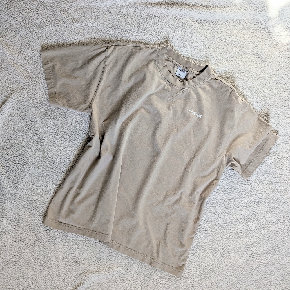 Men's Tan Gymshark Short Sleeve Tee Size Large